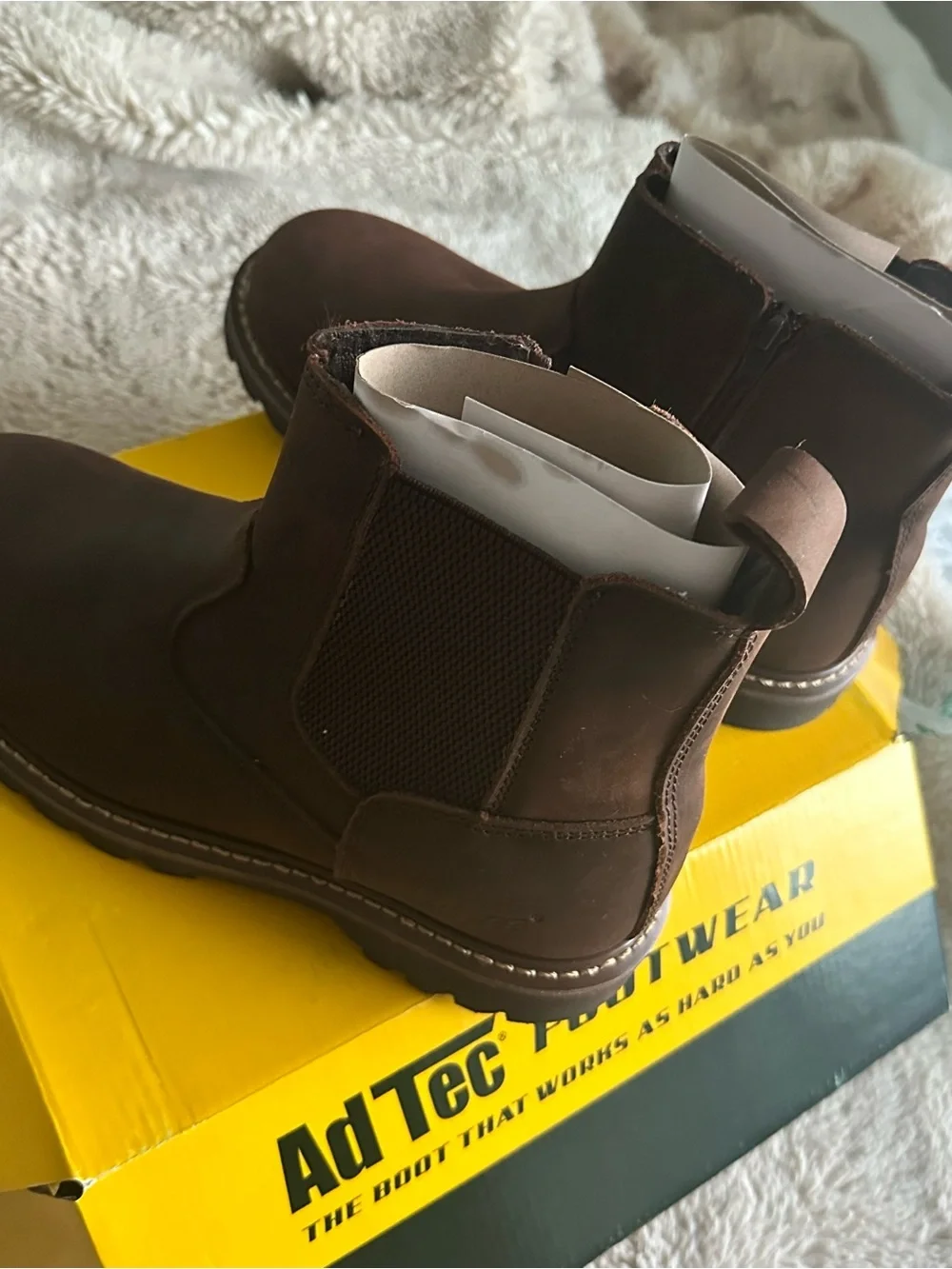 AdTec Brown Leather Chelsea Work Boots – Men’s Size 9.5 – New in Box